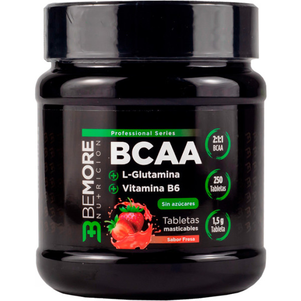 Bemore Nutricion  250 Tabletas Masticables Bcaa´s + Glutamina + Vitamina B6