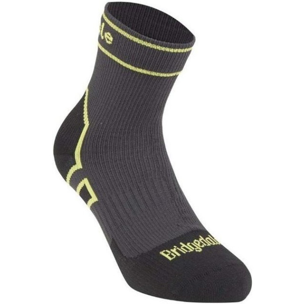 Bridgedale Storm Sock Light Weight Ankle Gris foncé / Lime