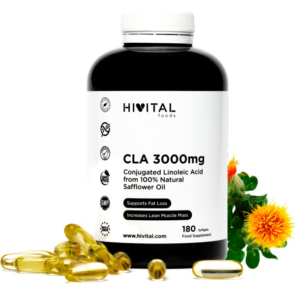 Hivital Cla ácido Linoleico Conjugado 3000 Mg  180 Perlas Para 2 Meses