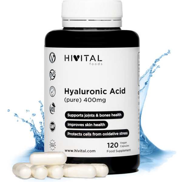 Hivital ácido Hialurónico Puro 400 Mg  120 Cápsulas Veganas Para 4 Meses