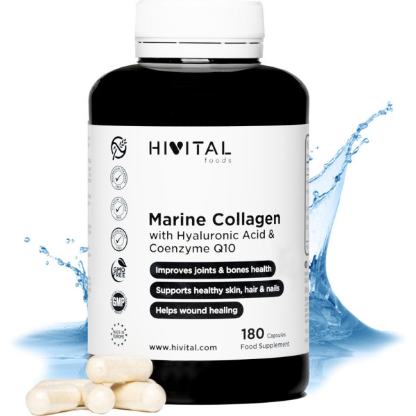 Hivital Colágeno Marino Con ácido Hialurónico Coenzima Q10 Vitamina C Y Zinc
