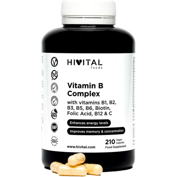 Hivital Vitamina B Complex  210 Cápsulas Veganas Para 7 Meses