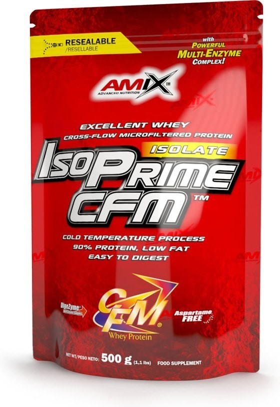 Amix Isoprime Cfm Isolate Doypack 500 Gr 90% Di Proteine Gusto Arachidi-Ciocco-Caramello-image