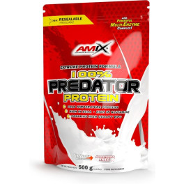 Amix Predator Protein Doypack 500gr - Proteína que contém L-glutamina e DigeZyme, Contribui para o Crescimento Muscular + Sem Aspartame
