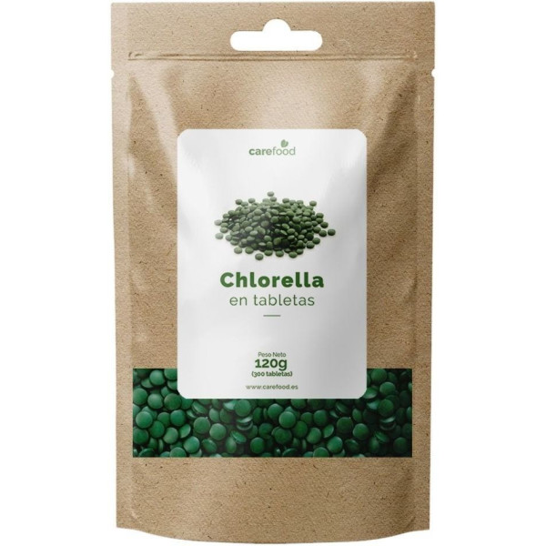 Carefood Chlorella En Tabletas De Pared Celular Rota 400mg Bio  (300 Tabletas)