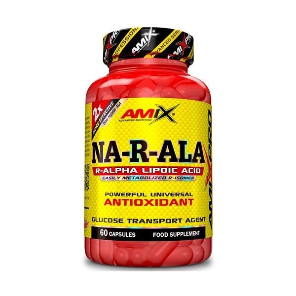 Amix Pro NA-R-ALA 60 Capsules - R-Alpha Lipoic Acid Base, Powerful Antioxidant, To Strengthen the Immune System.