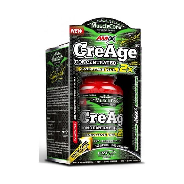 AMIX MuscleCore CreAge Concentrated 120 Capsules - Formula with Creatine Hydrochloride - Increases Strength and Endurance