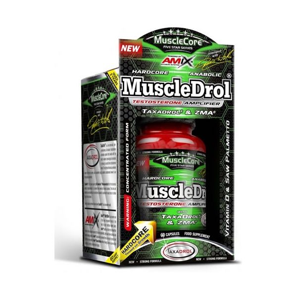 Amix MuscleCore MuscleDrol 60 Capsule - Promuove l'aumento del Testosterone + Contiene Ingredienti Naturali