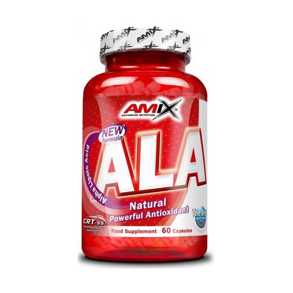 Amix ALA - Alpha-Liponsäure 60 Kapseln / Natürliches Antioxidans - Fördert den Aufbau von Muskelmasse
