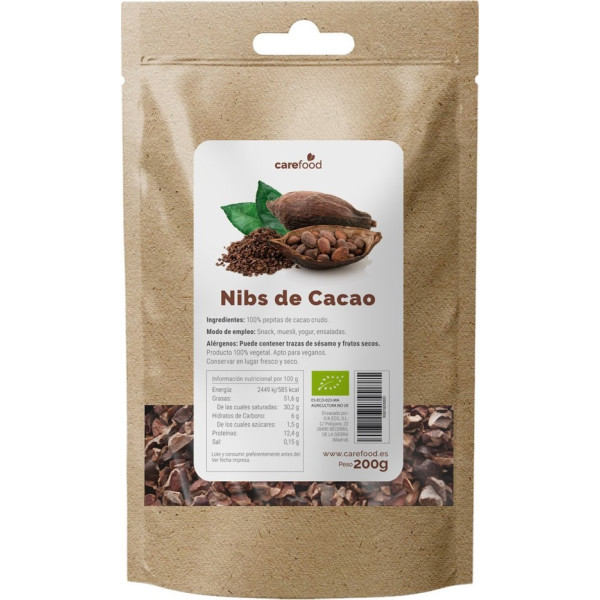 Carefood Nibs De Cacao Ecológico 200gr
