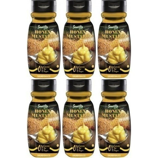 Servivita Mustard and Honey Sauce Without Calories 6 Jars x 320 Milliliters