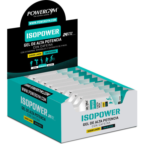 Powergym Isopower Gel com Cafeína Caixa de 24 Sachês de 40 G