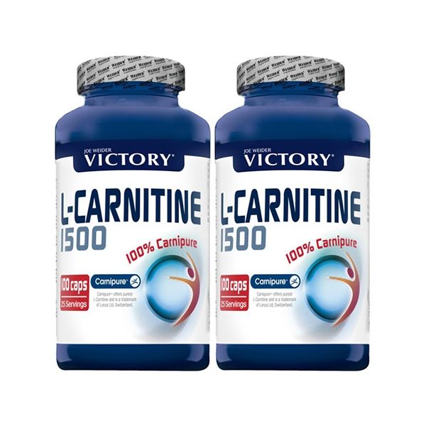 Pack Victory L-Carnitina 1500 - 100% Carnipure - 2 Bottiglie x 100 Capsule