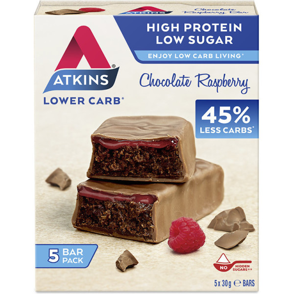 Atkins Pack Barritas Chocolate Frambuesa 5x30gr.