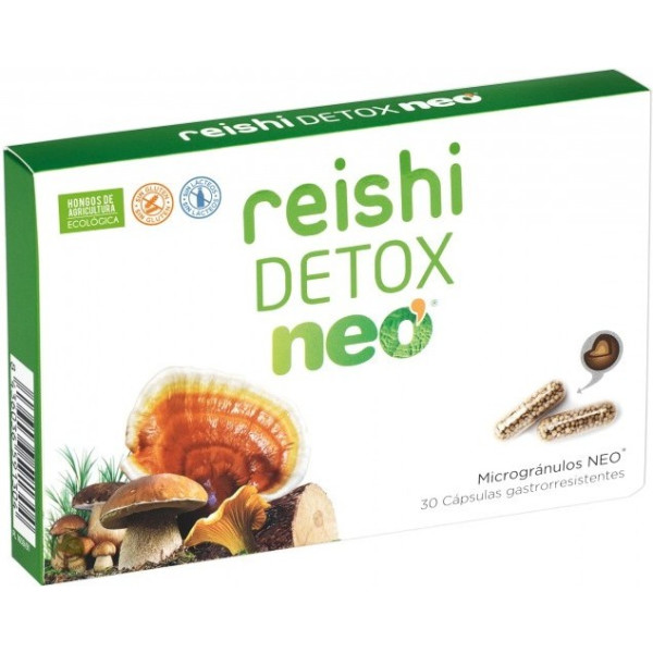 Neo Reishi - Detox 30 Cásulas - Complemento Alimenticio de Efecto Desintoxicante - A Base de Hongos de Cultivo Ecológico