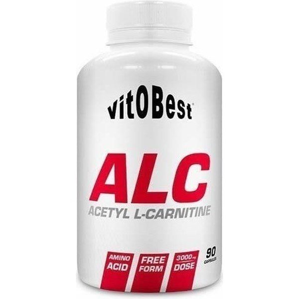 VitOBest ALC Acetil L-Carnitina 90 VegeCaps / L-carnitina in Forma di Estere - Combatte Colesterolo e Trigliceridi