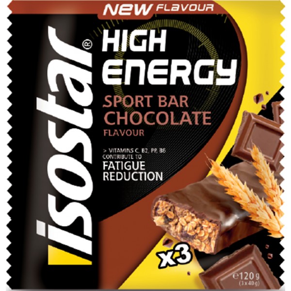 Barres de chocolat Isostar High Energy 3 barres x 35 gr