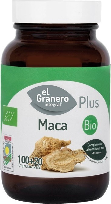 El Granero Integral - Maca Bio - 120 CáPsulas - Apto Para Veganos - Complemento Alimenticio Elaborado A Base De Polvo De RaíZ De Maca - EnergíA Y Vitalidad-image