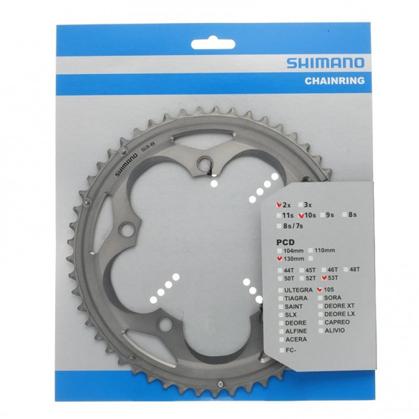 Shimano Plato 53d 5700 105 Tipo B Plata