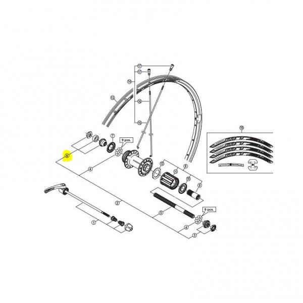 Shimano Cono Izdo.rueda Trasera Wh-mt35