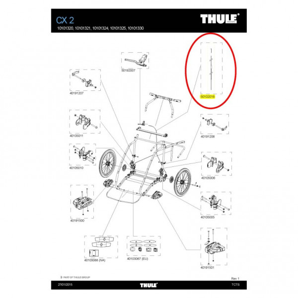 Thule Cable Freno Chariot Cx2 V13
