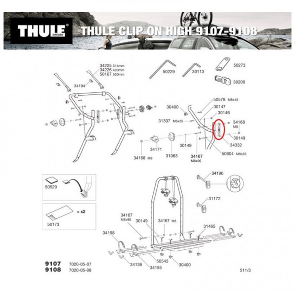 Thule Adaptador Plastico Th Clipon 9107/9108