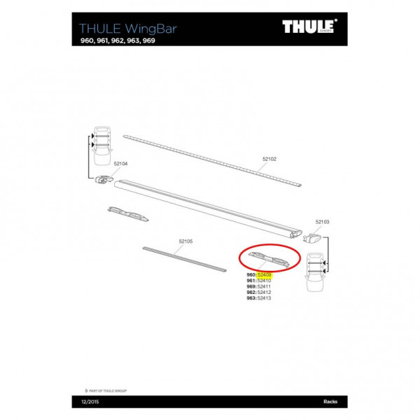 Thule Pieza Plastica Numerada Th Wingbar 96010