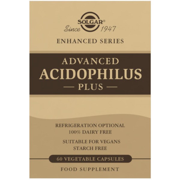 Solgar® Acidophilus Plus Avanzado (no lácteo) - 60 Cápsulas vegetales