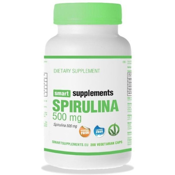 Smart Supplements Espirulina 500mg - 200 Cápsulas Vegetales -