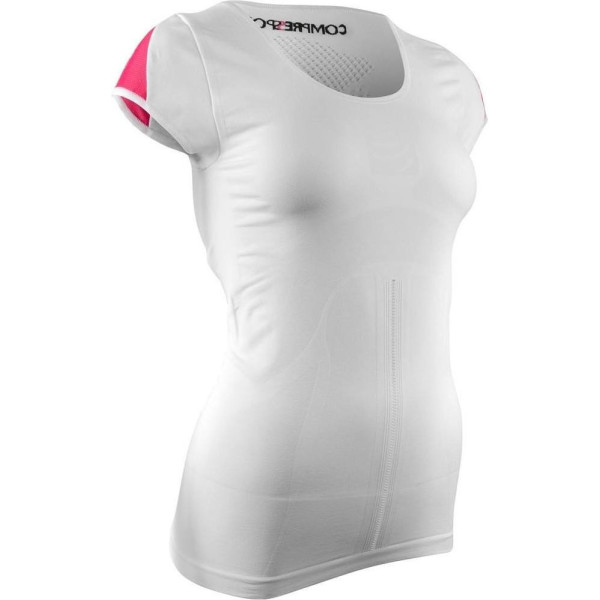 T-shirt Compressport Trail Running da donna V2 bianca