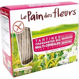 Le Pain des Fleurs Pão de Flores Pão Crocante Multigrãos Sem Glúten Bio 150 gr