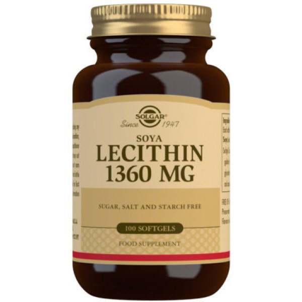 Solgar lecitina 1360 mg 100 pérolas