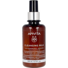 Apivita Milky Cleanser 3 em 1 para rosto e olhos 200 ml unissex