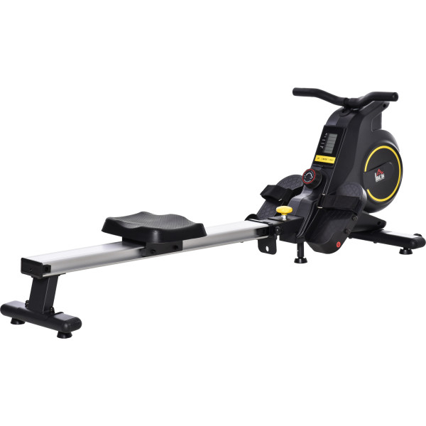 Homcom Máquina De Remo Plegable Con 8 Niveles De Resistencia Magnética Volante De 4kg Monitor Lcd Carga 120kg Para Fitness Ent