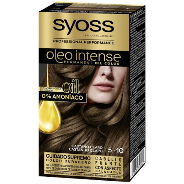Syoss Olio Intense Ammonia Free Dye 5.10-marron clair 5 Pièces Femme