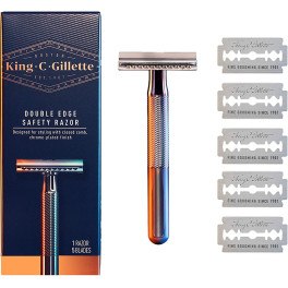 Gillette King Double Edge Veiligheidsscheermes + 5 Mesjes Heren