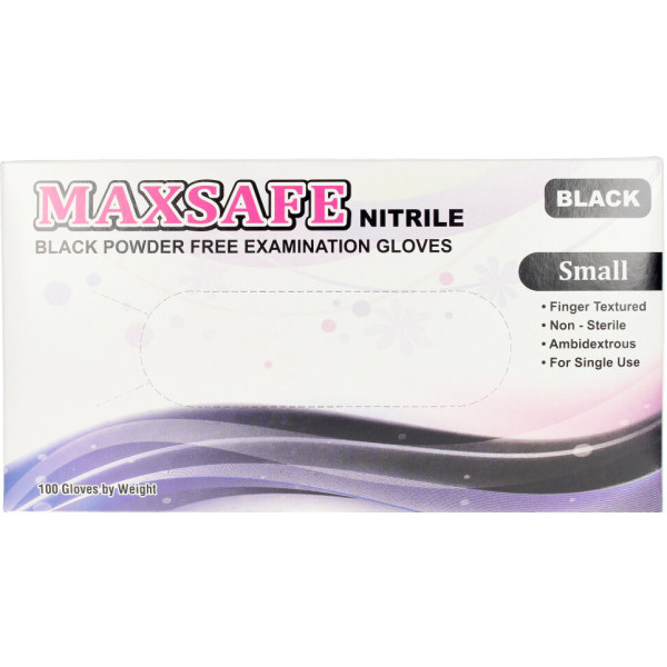 Maxsafe Nitryl Gloves Size S Black 100 Piezas