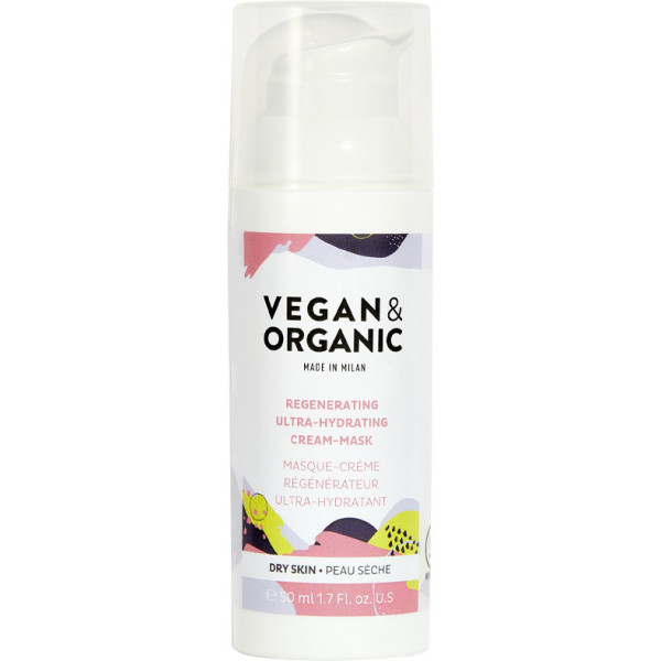 Vegan & Organic Masque-Crème Régénérant Ultra-Hydratant Peaux Sèches 50 Ml Femme