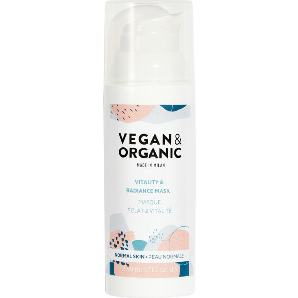 Máscara vegana e orgânica de vitalidade e brilho para pele normal 50 ml feminina