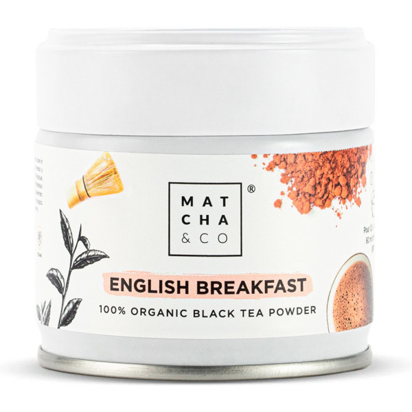 Pó de chá preto matcha & co café da manhã inglês 30 g unissex