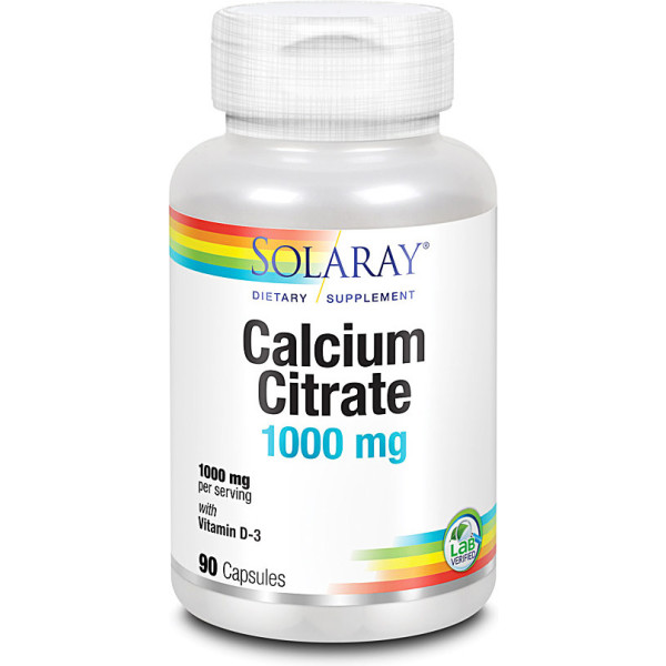 Solaray Calcium WD3 Citrate 1000 mg - 90 gélules unisexes