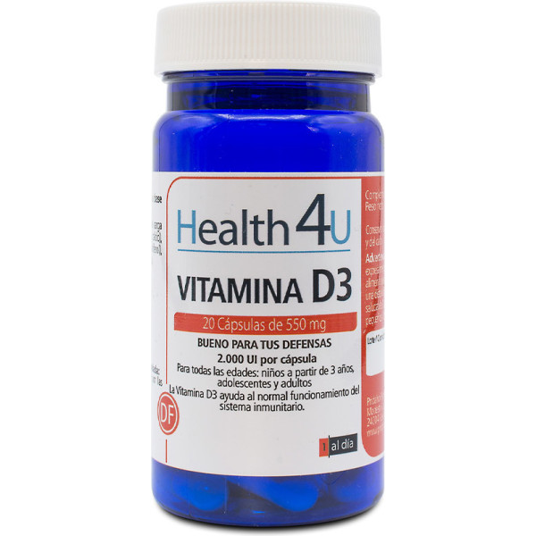 H4u Vitamina D3 20 Cápsulas De 550 Mg Unisex