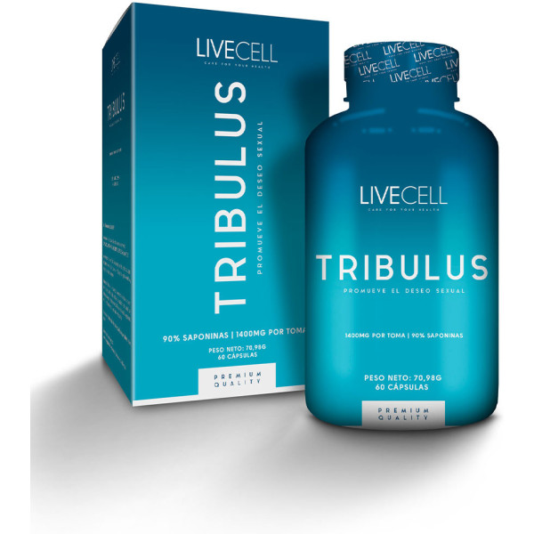 Livecell Tribulus fördert das sexuelle Verlangen 60 Kapseln Unisex