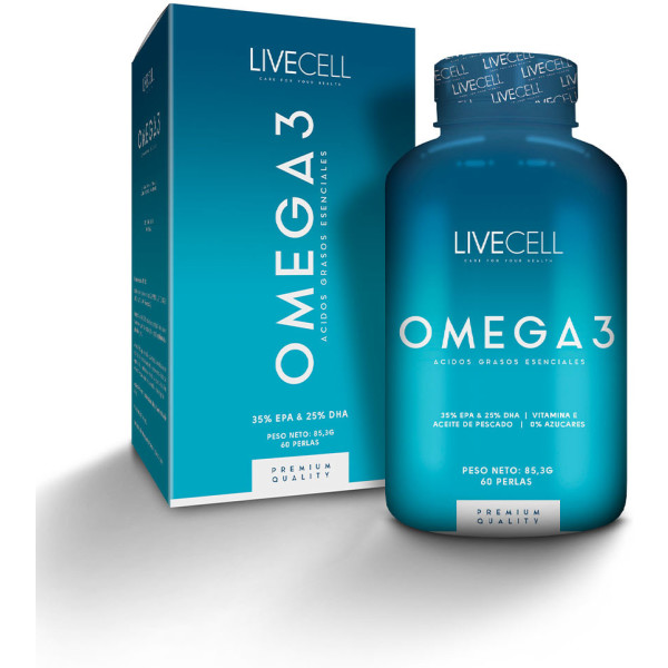 Livecell Omega 3 Acides Gras Essentiels 60 Capsules Unisexe