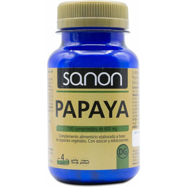 Sanon Papaya 100 Comprimidos De 600 Mg Unisex