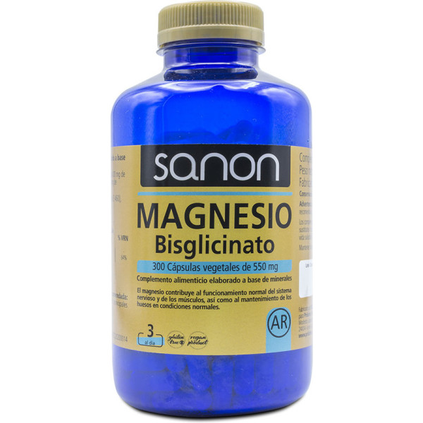 Sanon Magnesio Bisglicinato 300 Cápsulas Vegetales De 550 Mg Unisex