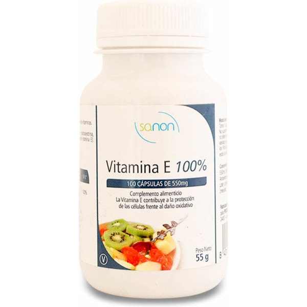Sanon Vitamina E 100% 100 Cápsulas De 550 Mg Unisex
