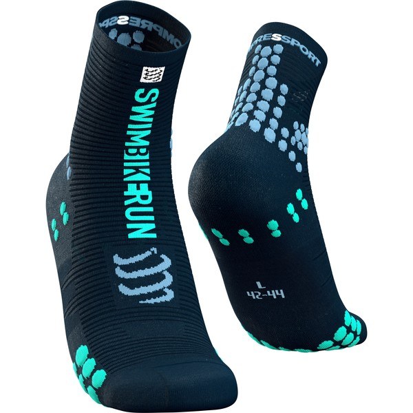Compressport Calcetines Pro Racing Socks V3.0 Run High - Born To Swimbikerun 2021 Azul/verde