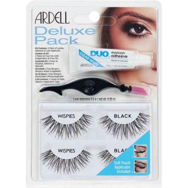 Ardell Kit Pacote Deluxe Wispies Preto Lote 3 Peças