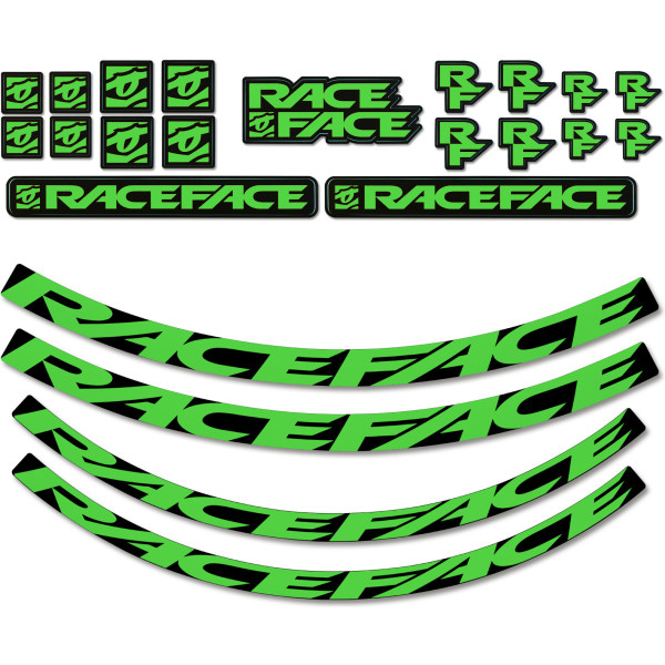 Kit d'autocollants de roue Race Face Large Green